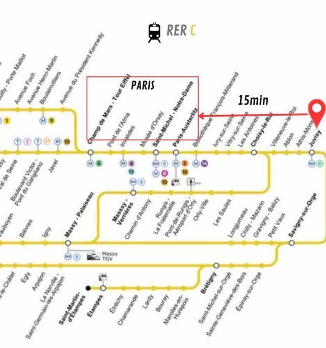Superbe Appart Entier Au Pied De La Gare Rer, A 15 Min De Paris & Orly Juvisy-sur-Orge Exterior photo